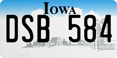 IA license plate DSB584