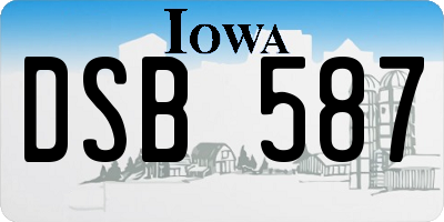 IA license plate DSB587
