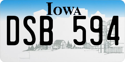 IA license plate DSB594