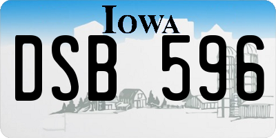 IA license plate DSB596