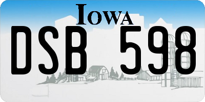 IA license plate DSB598