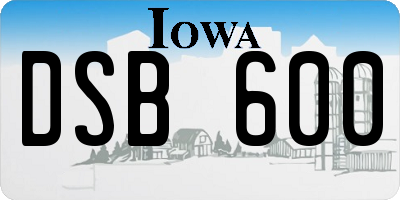 IA license plate DSB600