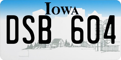 IA license plate DSB604