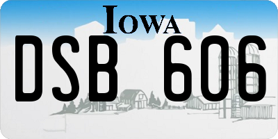IA license plate DSB606