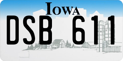 IA license plate DSB611