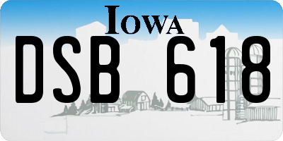 IA license plate DSB618