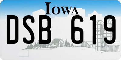 IA license plate DSB619