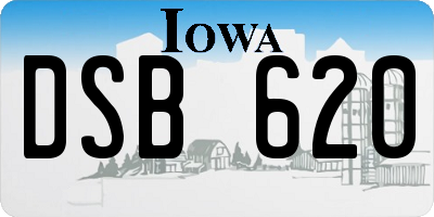 IA license plate DSB620