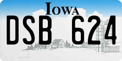 IA license plate DSB624