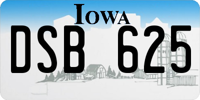 IA license plate DSB625