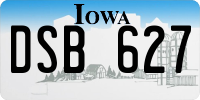 IA license plate DSB627
