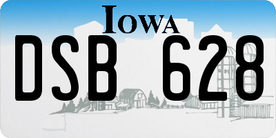IA license plate DSB628