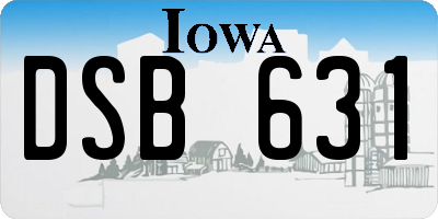 IA license plate DSB631