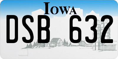 IA license plate DSB632