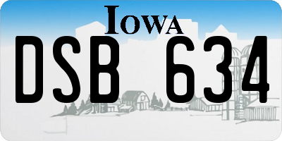 IA license plate DSB634