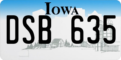 IA license plate DSB635