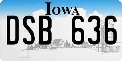 IA license plate DSB636