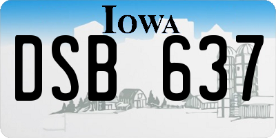 IA license plate DSB637