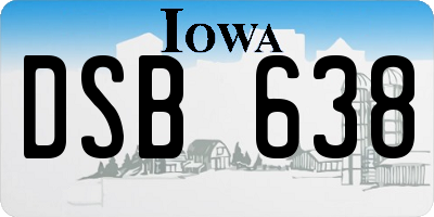 IA license plate DSB638