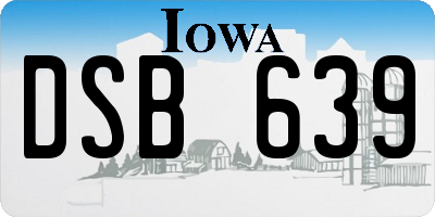 IA license plate DSB639