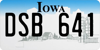 IA license plate DSB641