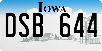 IA license plate DSB644