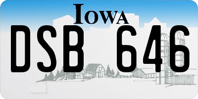 IA license plate DSB646