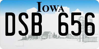 IA license plate DSB656