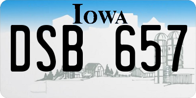 IA license plate DSB657