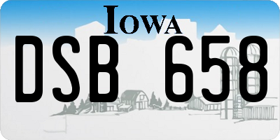 IA license plate DSB658