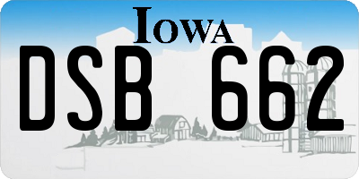 IA license plate DSB662