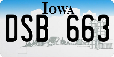 IA license plate DSB663