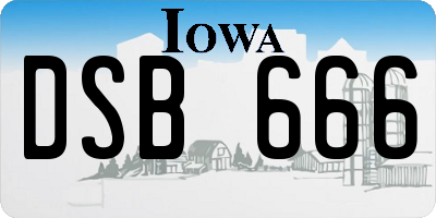 IA license plate DSB666