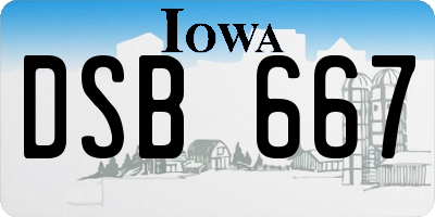 IA license plate DSB667
