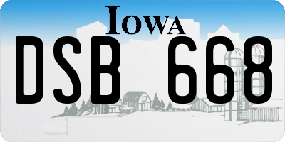 IA license plate DSB668
