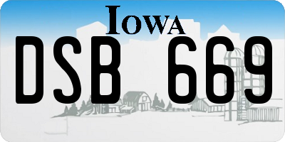 IA license plate DSB669