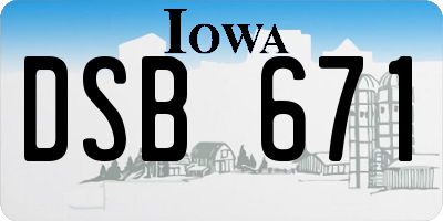 IA license plate DSB671