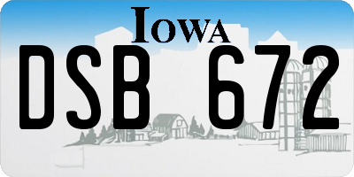 IA license plate DSB672