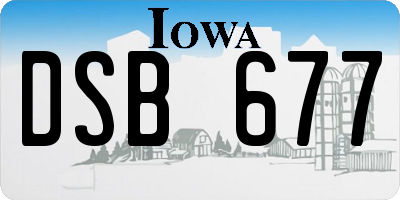 IA license plate DSB677