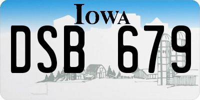 IA license plate DSB679