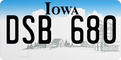 IA license plate DSB680