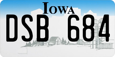 IA license plate DSB684