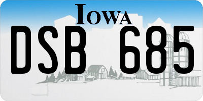 IA license plate DSB685