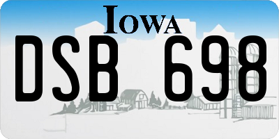 IA license plate DSB698