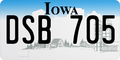 IA license plate DSB705