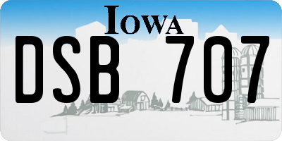 IA license plate DSB707