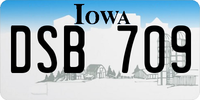 IA license plate DSB709