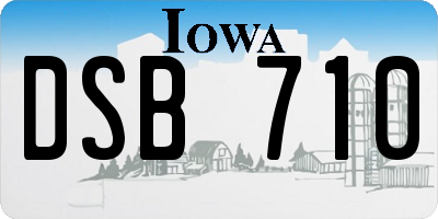 IA license plate DSB710