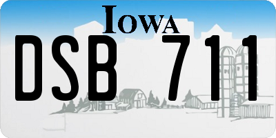 IA license plate DSB711