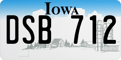 IA license plate DSB712
